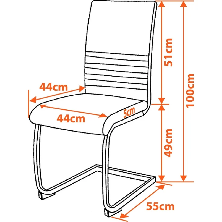 Freischwinger Stühle 4er Set LUGANO, Grau - Esszimmerstuhl Schwingstuhl mit modernem Design, Stoff-Bezug, dicke Polsterung - Küchenstuhl, Polsterstuhl, Stuhl Esszimmer oder Esstisch Stuhl – Bild 5