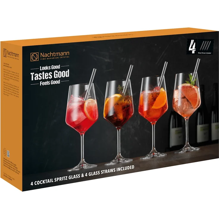 NACHTMANN 105438 TASTES GOOD Cocktail/Spritz Gläser 4er Set und Glastrinkhalme – Bild 5