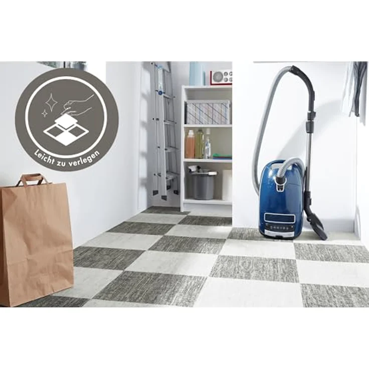 Andiamo Teppichfliese Paris Nadelfilz, quadratisch, Höhe: 4 mm, 40x40 cm, selbstklebend, robust & strapazierfähig, 25 Stück (4 qm) – Bild 3