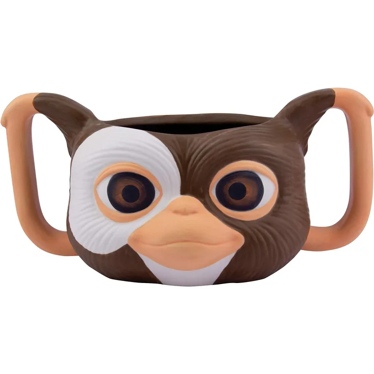Paladone Gizmo Shaped Mug Novelty Oversized Cof Cappuccinotasse mit Gremlin Gesicht 3D, Keramik, 550 milliliters, braun