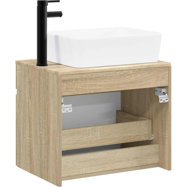 vidaXL Waschbeckenschrank Sonoma-Eiche 59 x 44,5 x 80 cm Holzwerkstoff 3404302 – Bild 7