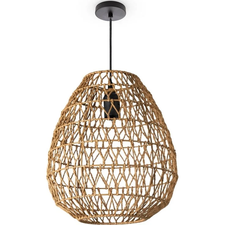 Paco Home Pendelleuchte KAGEEG, ohne Leuchtmittel, Korb Hängeleuchte Rattan Optik Boho Esszimmerlampe E27 Skandi – Bild 5
