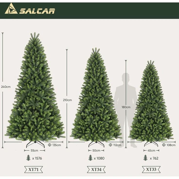 SALCAR 100% Spritzguss Weihnachtsbaum Künstlich 180 cm – Bild 2