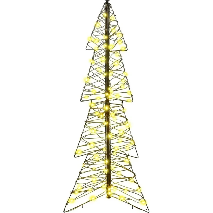 vidaXL Weihnachtsbaum Warmes Weiß 120 cm Rattan 100 LEDs 42019220 – Bild 4