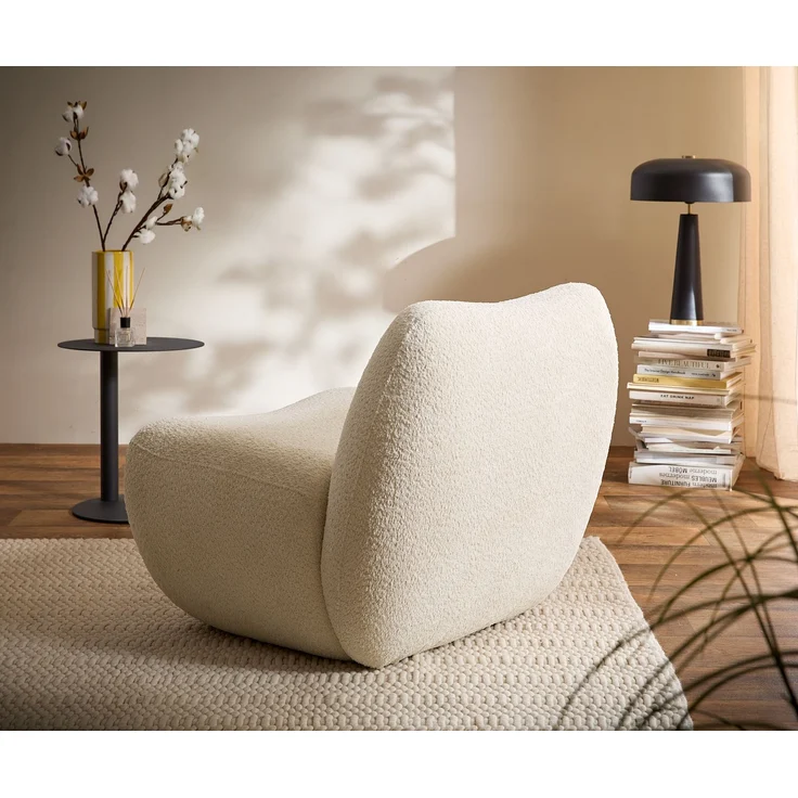 Loungesessel Zena 75x85 cm Bouclé Weiß – Bild 5