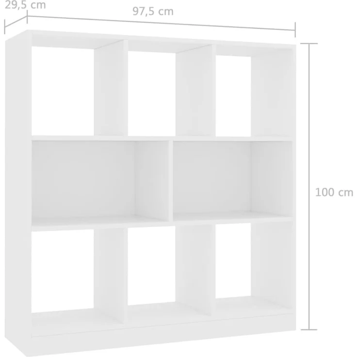 vidaXL Bücherregal Weiß 97,5×29,5×100 cm Holzwerkstoff 800171 – Bild 6