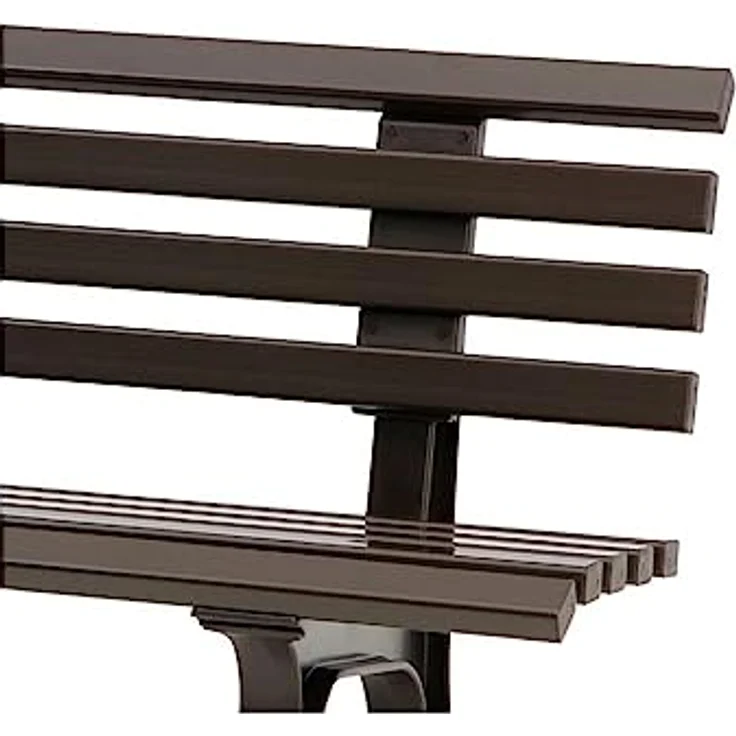 PROREGAL Gartenbank Antigua 3-Sitzer, schokoladenbraun, witterungsbeständig & UV-beständiger Kunststoff, HxBxT 74 x 150 x 54 cm – Bild 4