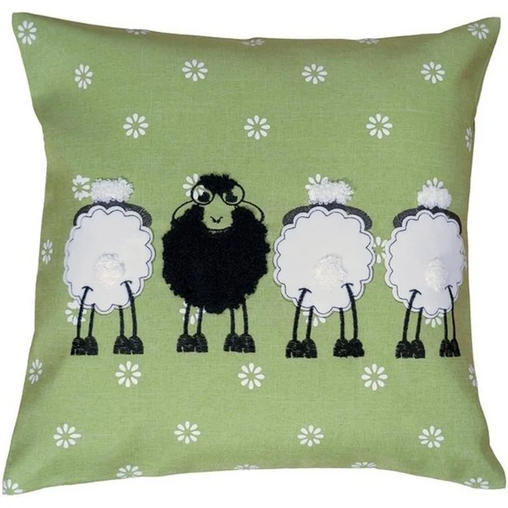 heimtexland Tischdecke Gobelin Tischdeko Osterdeko Tischset Deko Kissen (Stück 1-tlg, 1), Kissenhülle 40x40 I Applikation I Leinen-Optik I Sofakissen – Bild 4