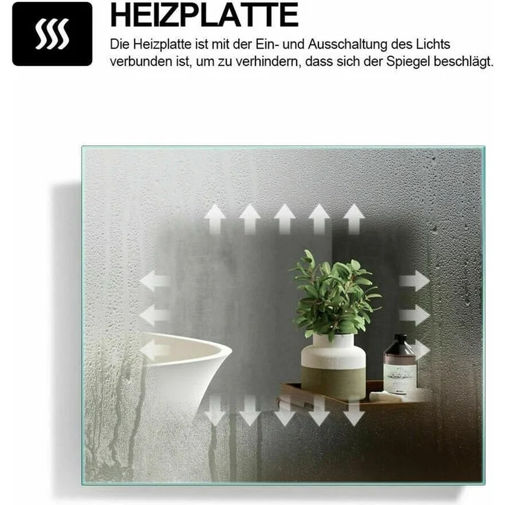 Faizee Home Badmöbelset 60 cm Hochglanz inkl. Keramik-Waschbecken, LED-Spiegel & Soft-Close – Bild 9
