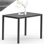 Mucola Gartentisch Aluminium Beistell Balkontisch rechteckig wetterfest Anthrazit Tisch Outdoor hitze- und wetterbeständig Terrassentisch