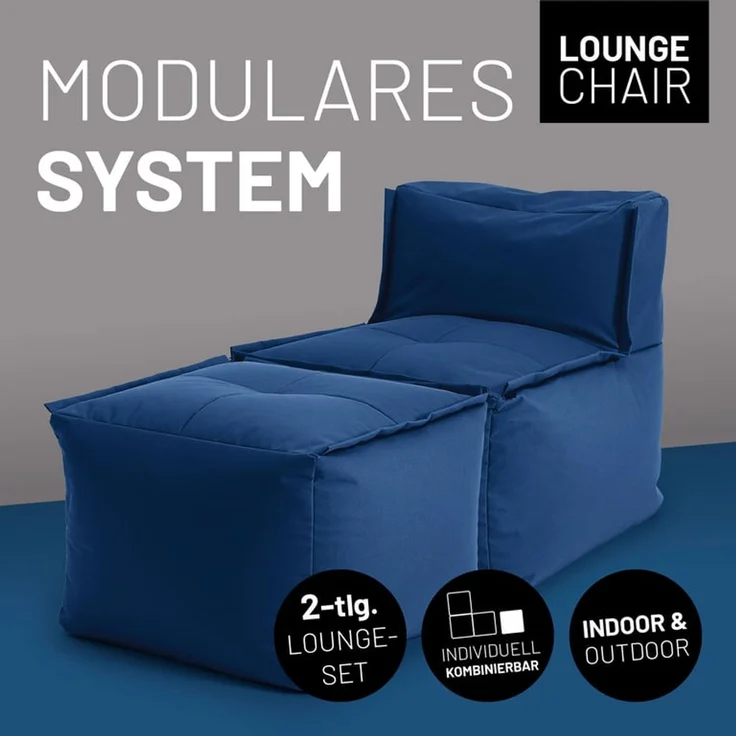 Lumaland Loungeset Modulares System erweiterbar In- & outdoor, (2-tlg), Lounge wasserfest abnehmbarer Bezug individuell kombinierbar waschbar – Bild 2