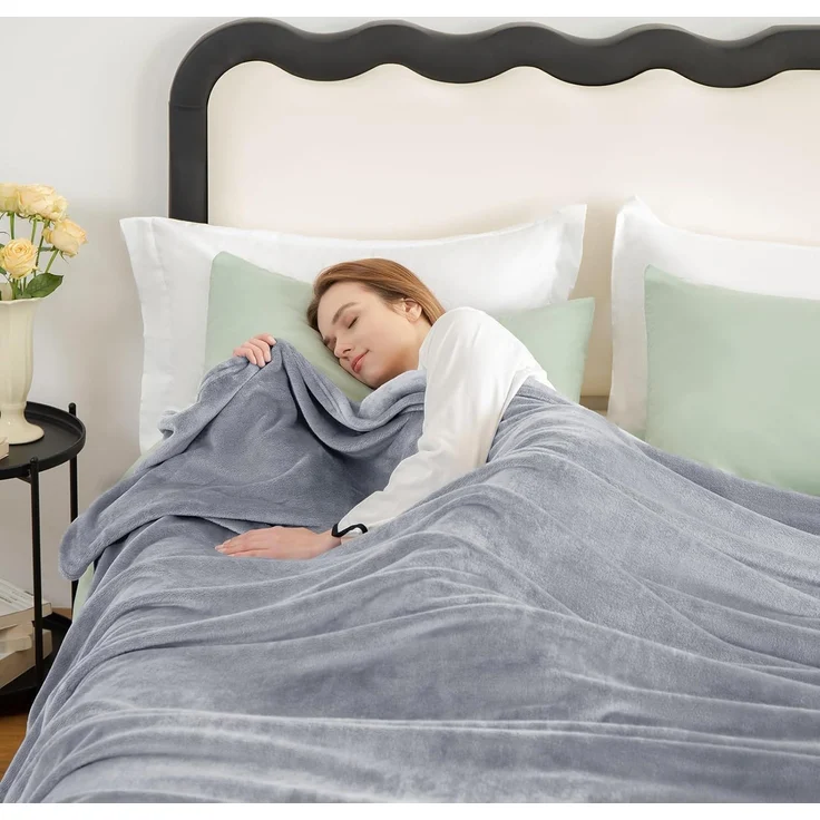 WAVVE Kuscheldecke Flauschig Decke Fleecedecke - Sofadecke 230x270 cm Wohndecke Couchdecke, Hellgrau Decke Sofa Leicht, Groß Decke Riesig Sofaüberwurf Weich – Bild 6