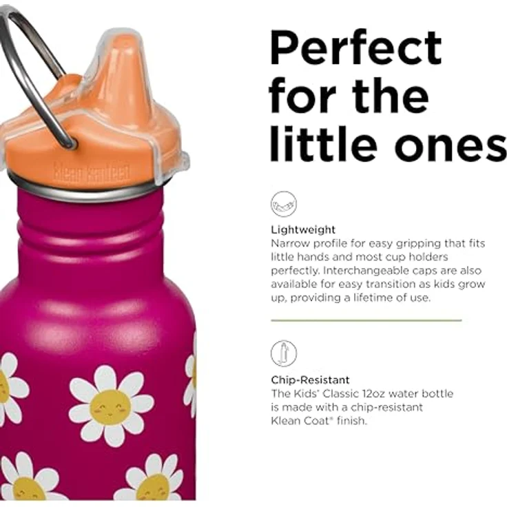 Klean Kanteen Trinkflasche Classic Narrow (Sippy Cap) mit Trinkverschluss aus Edelstahl in der Farbe Pink mit einem Volumen von 355 ml, 1011200 – Bild 4