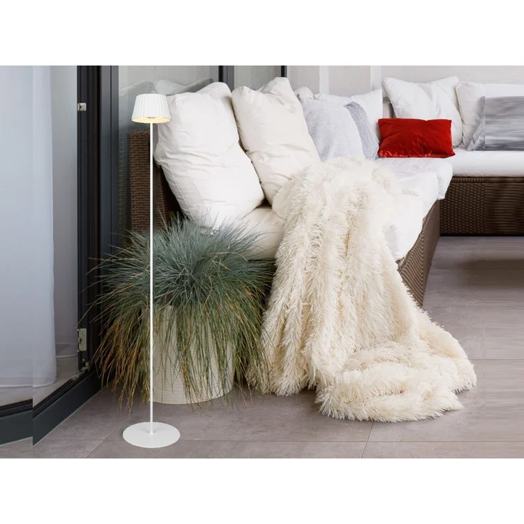 SET: Kleine Akku Stehlampe 123cm & Tischlampe 39cm für Outdoor kabellos Weiß – Bild 10