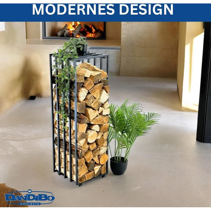 DanDiBo Kaminholzregal Innen Metall Schwarz Feuerholzregal Brennholzregal Kaminholzständer 96609 Kaminholzhalter – Bild 8