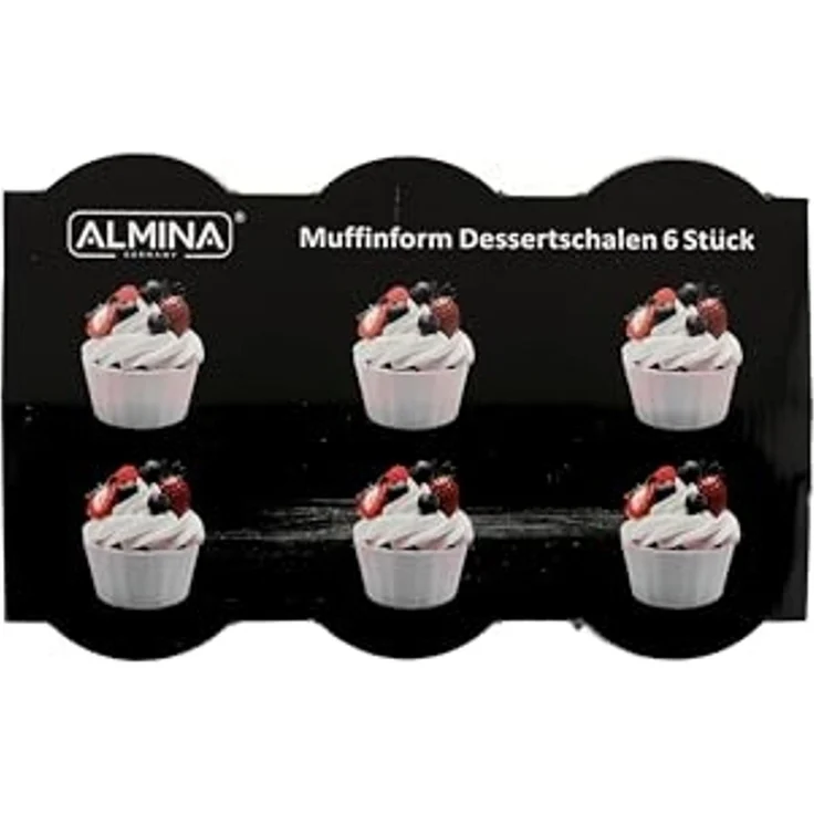 Almina Muffinform Dessertschalen 6er Set aus Porzellan - Wellen Design – Bild 5