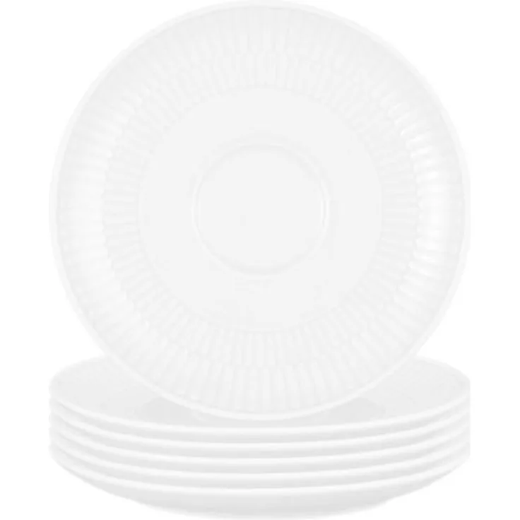 Seltmann Weiden Amina Kombi-Untertassen, Weiß, Keramik, Rund, 6er Set, Ø 16 cm, spülmaschinen- und mikrowellengeeignet