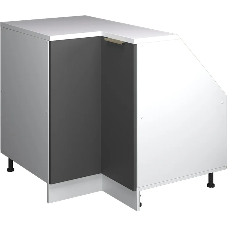 Eck-Küchenschrank für Dachschrägen R-Line Anthrazit-Gold 75.6 cm mit 1 Tür, Schrankkorpus 60 cm Tiefe Vicco – Bild 1