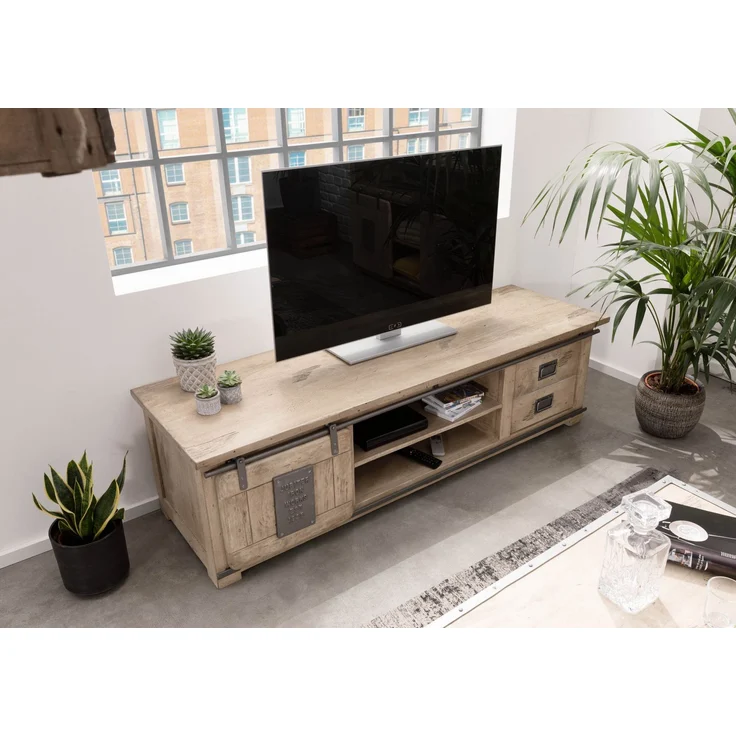 TV-Board Mango 180x55x50 whitewash lackiert RAILWAY #345 – Bild 2
