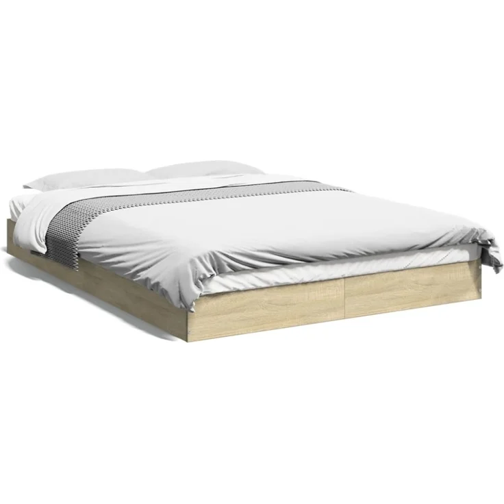 vidaXL Bettgestell ohne Matratze Sonoma-Eiche 120x190 cm Holzwerkstoff 842051 – Bild 1