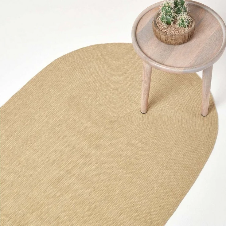 Homescapes Teppich Handgewebter geflochtener Teppich in Beige, 50x80 cm, Höhe: 20 mm – Bild 5