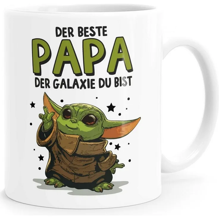 MoonWorks Tasse Kaffee-Tasse Papa Sprüche Geschenk Vatertag Lustig Motiv Baby-Yoda, Keramik