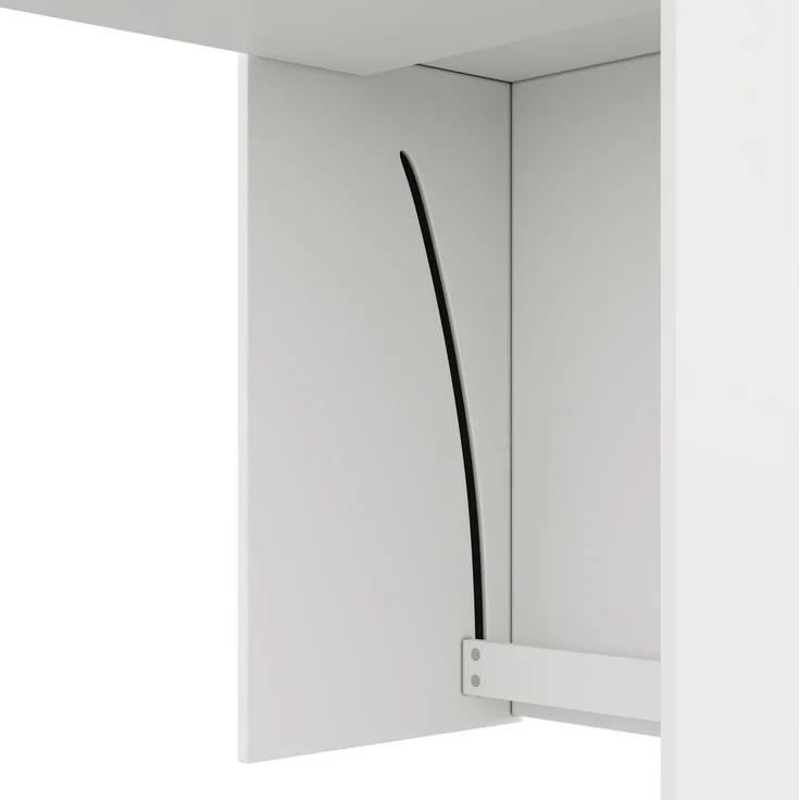 Klapptisch aus Spanplatte, 2-in-1 Schreibtisch mit 4 Ablagefächern, 130x51x137 cm, Weiß – Bild 10