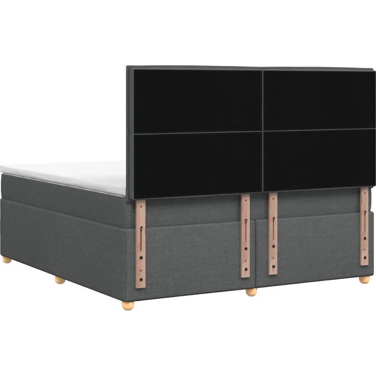 vidaXL Boxspringbett mit Matratze Dunkelgrau 180 x 200 cm Stoff 3453936 – Bild 9