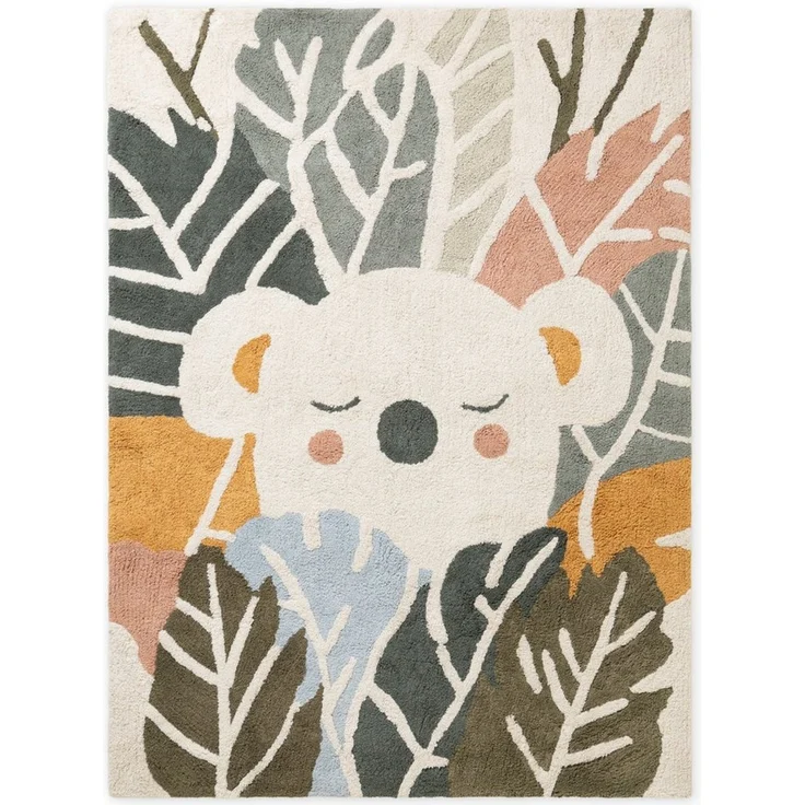 Hanse Home Kinderteppich Tabea - Pflegeleichter Teppich Junge Mädchen, rutschfest & Waschbarer Formteppich Koala, Kinderzimmer Weicher Spielteppich, Spielunterlage - Creme Multifarben, 140x200 cm – Bild 2