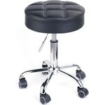 Leader Accessories Drehhocker höhenverstellbar Rollhocker Funktionaler Arbeitshocker Studiohocker im modernen Design Schwarz(Sitz Φ35cm)