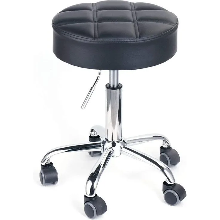 Leader Accessories Drehhocker höhenverstellbar Rollhocker Funktionaler Arbeitshocker Studiohocker im modernen Design Schwarz(Sitz Φ35cm)