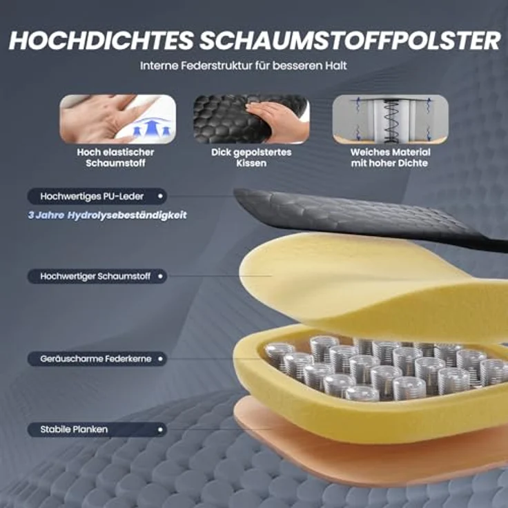 COLAMY Ergonomischer Chefsessel aus Leder mit 6-Punkt-Massage & 3-Stufen-Heizfunktion, höhenverstellbar, verstellbare Rückenlehne, ausziehbare Fußstütze – Büro & Home Office, Schwarz – Bild 8