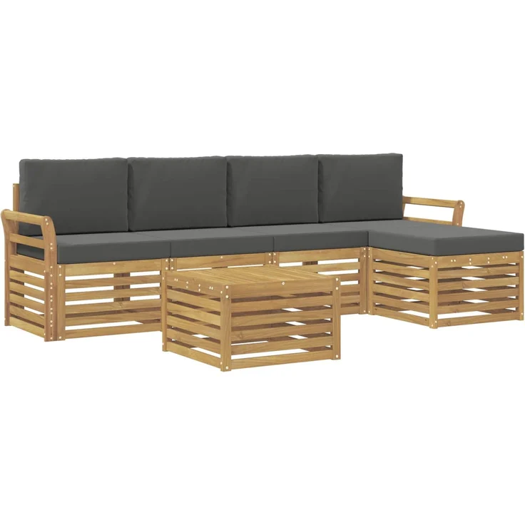vidaXL Outdoor-Sofagarnitur 6 Stk. Weiß und Anthrazit Polyester 3391717 – Bild 2