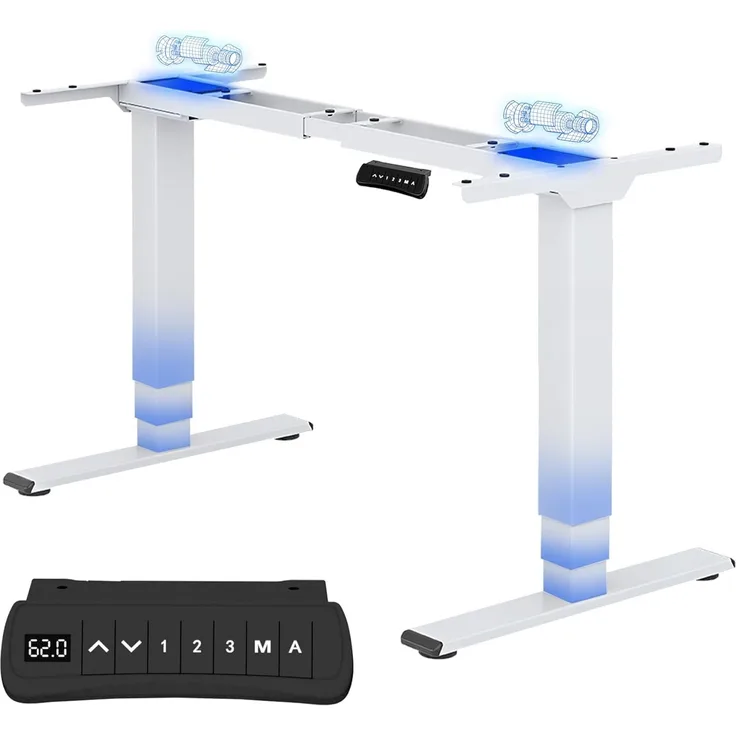 Flexispot EC5W Höhenverstellbarer Schreibtisch Esstisch Elektrisch höhenverstellbares Tischgestell, 3-Fach-Teleskop, passt für alle gängigen Tischplatten. Mit Memory-Steuerung und Softstart/-Stop