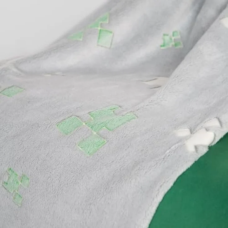 Minecraft Kuscheldecke, Dunkelgrau, pflegeleicht, 130x150 cm, Gaming-Wohndecke – Bild 6