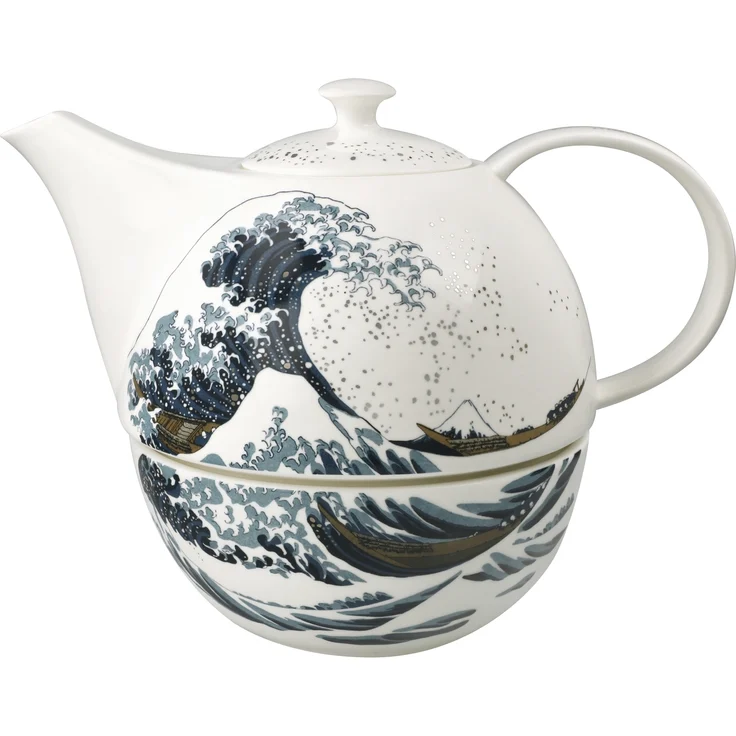 Goebel / Hokusai- Die Große Welle,Teekanne mit Stövchen,24,5cm x 16,0cm x 19,0cm / Fine Bone China / 24,5cm x 16,0cm x 19,0cm – Bild 8