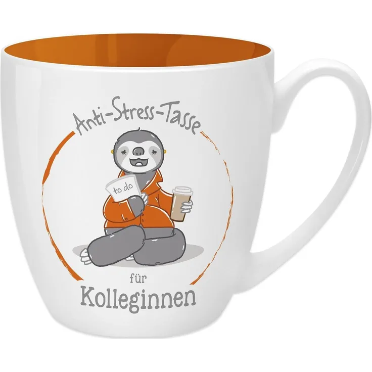 GRUSS & CO Anti-Stress-Tasse Motiv "Kollegin" | Tasse mit Spruch, 45 cl, New Bone China | Geschenk lustig | 45492