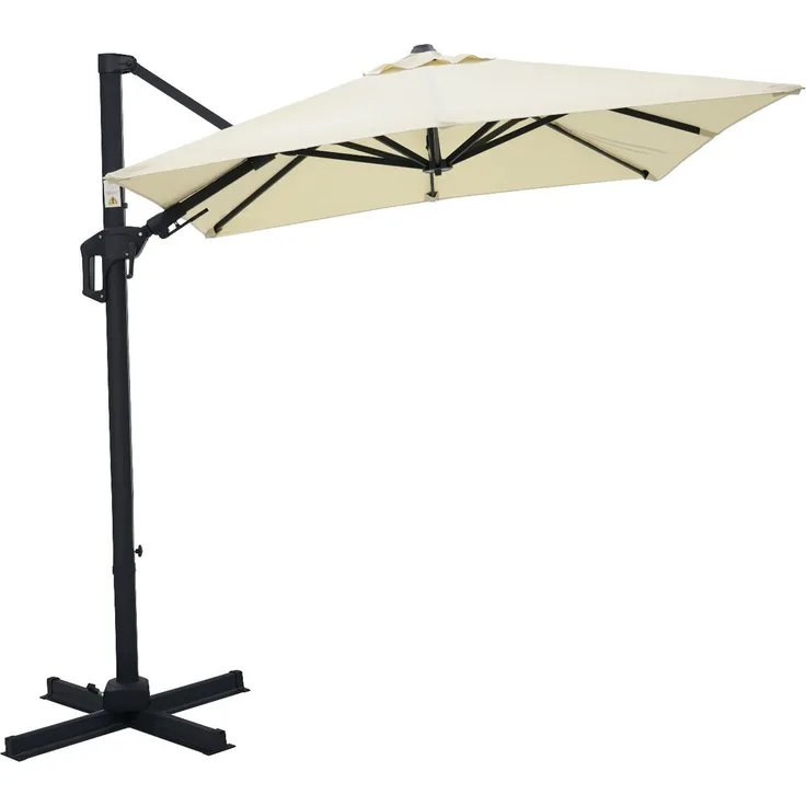 Gardissimo DAVID Alu Ampelschirm 210x210cm Pendelschirm UV50+ natur