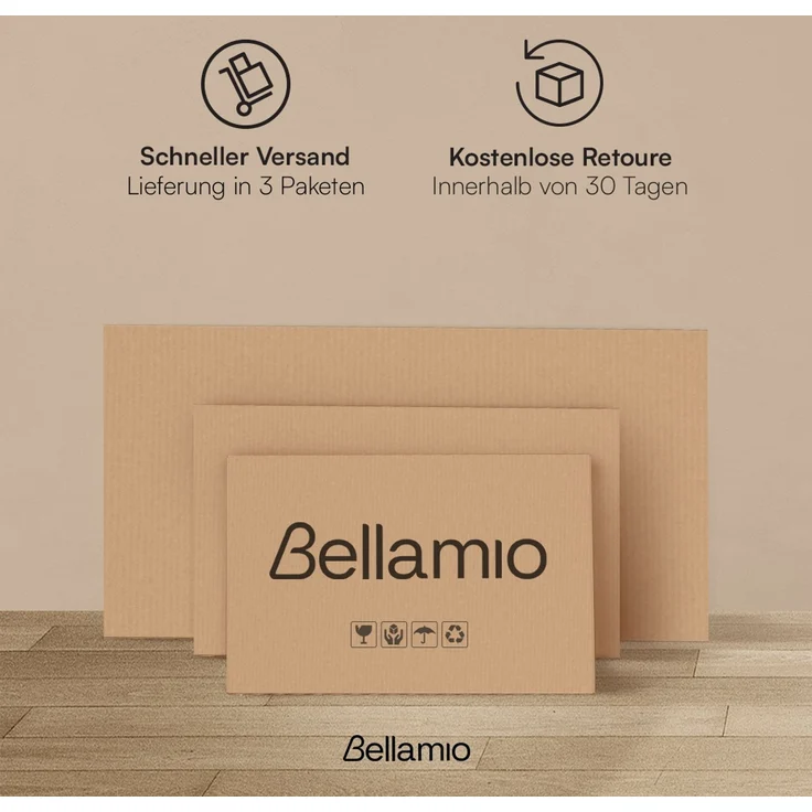 Bellamio 'Livny' Schminktisch mit Spiegel, LED-Beleuchtung, mit 5 Schubladen, beidseitig montierbar, weiß Hochglanz, 80x53x110 cm, LED-Beleuchtung mit mit 3 einstellbaren Lichtfarben – Bild 10