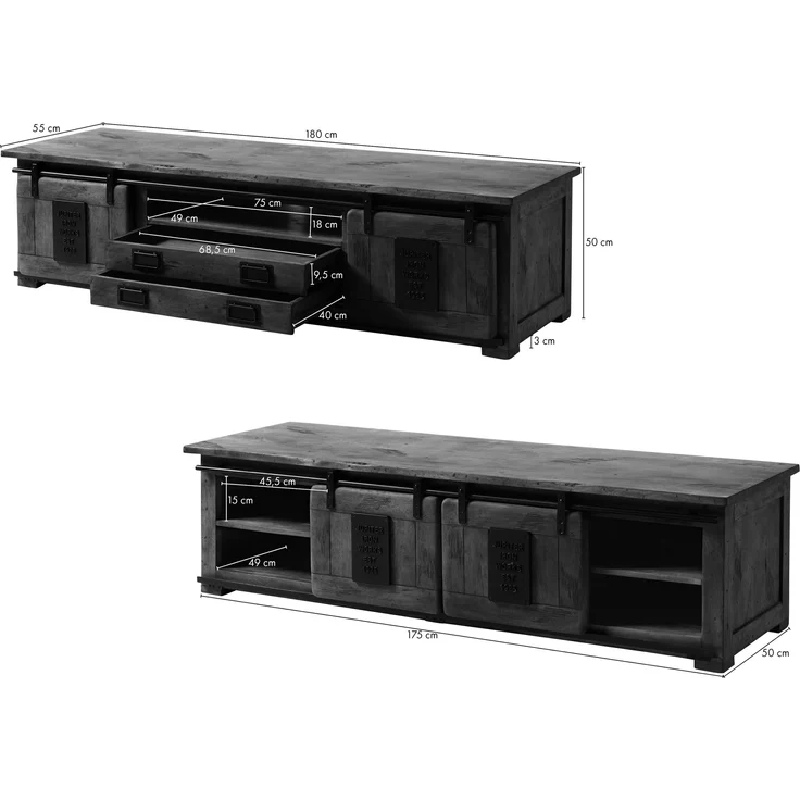 TV-Board Mango 180x55x50 braun lackiert RAILWAY #446 – Bild 7