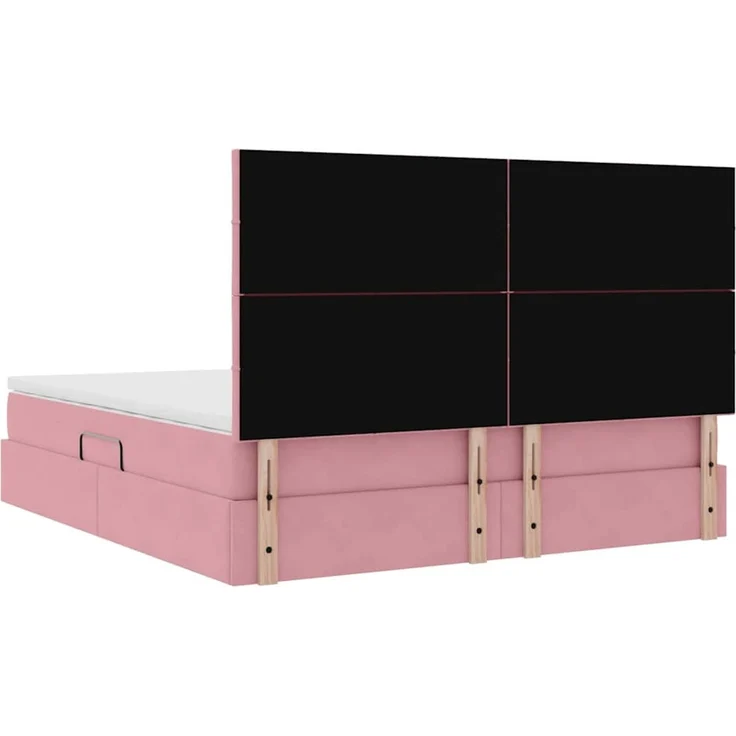 vidaXL LED-Speicherbett mit Matratze Rosa 160 x 200 cm Samt 3372680 – Bild 12