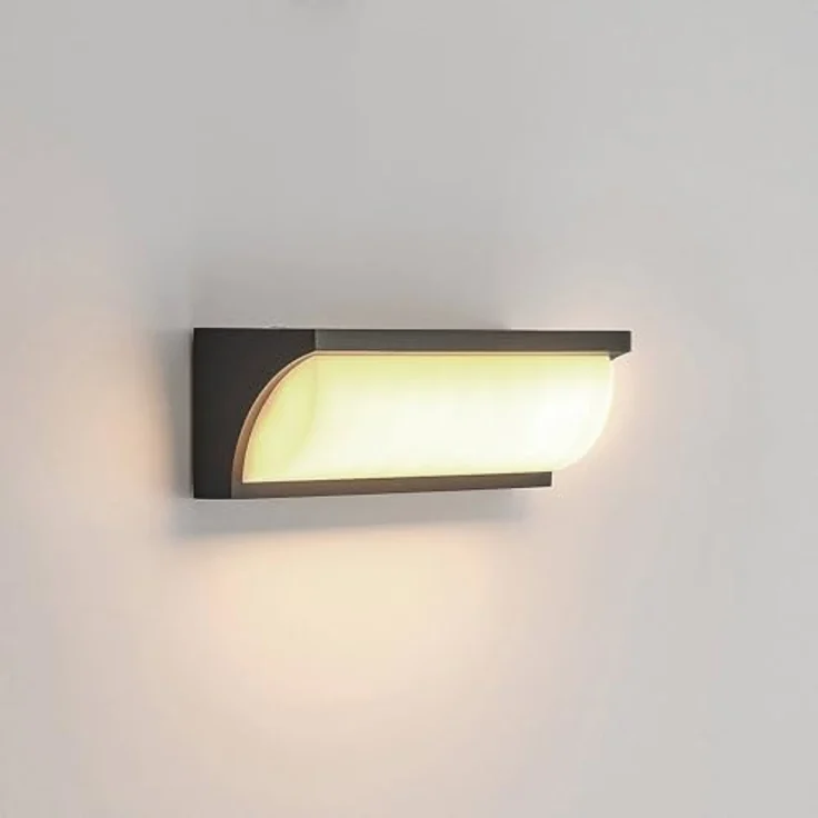 Lucande LED Wandleuchte Aune, moderne Außenwandleuchte in Schwarz, Aluminium 1-flammig, IP65 Schutzart, energiesparend für Terrasse & Balkon – Bild 5