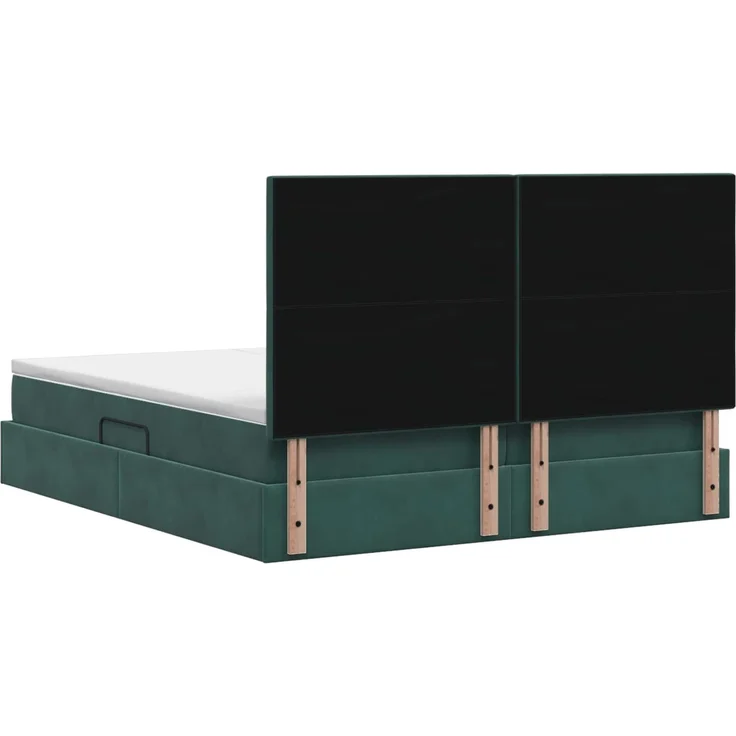 vidaXL Aufbewahrungsbett mit Kopfteil Dunkelgrün 200 x 200 cm Samt 3459822 – Bild 9
