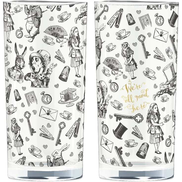 V&A Alice im Wunderland Longdrink-Gläser in Geschenkbox 5236588
