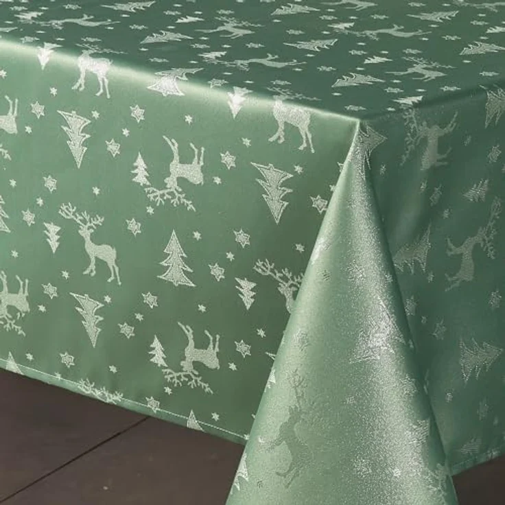 Beautex Tischdecke Lurex Tischdecke Weihnachten, Silber Gold glänzend, Weihnachtstisch (1-tlg) – Bild 1