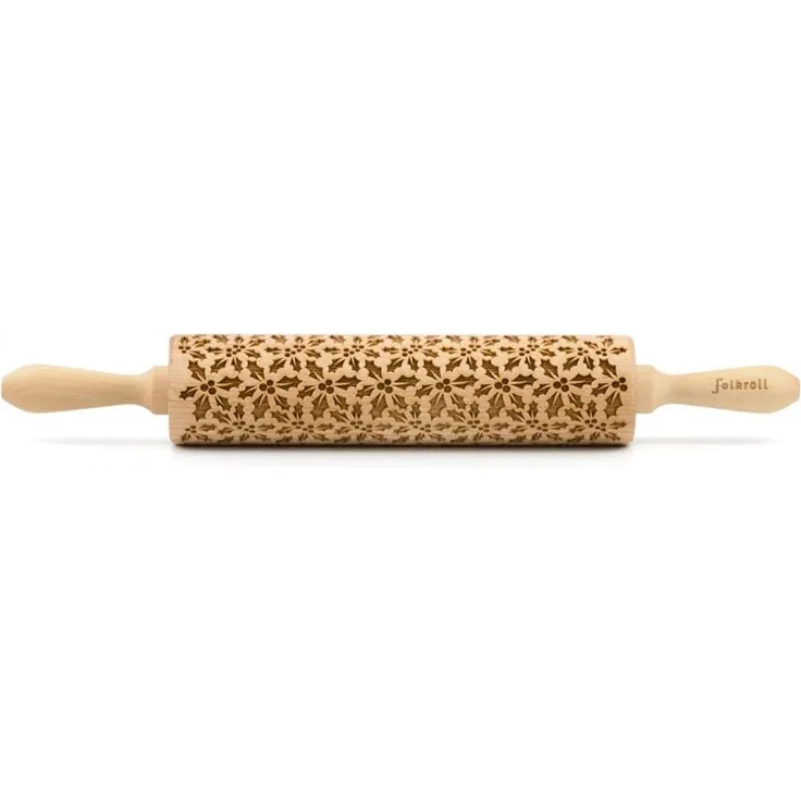 Folkroll 3D-Motiv-Teigrolle 37 cm Stechpalme