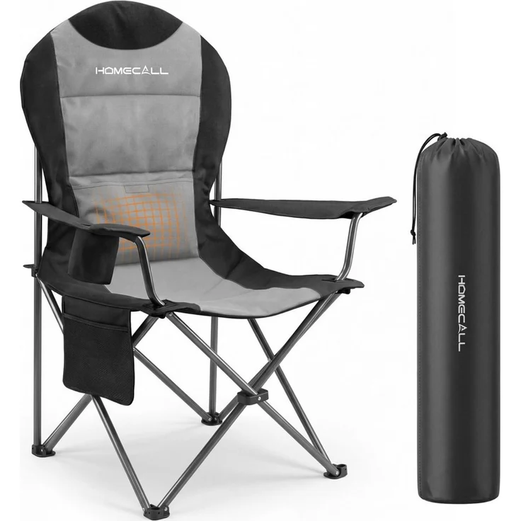 HOMECALL Campingstuhl Hochlehner 110cm mit Lendenwirbelstütze Klappstuhl Angelstuhl Faltbar (Bis 150kg, gepolstert, faltbar, stabil, 1 St), für Camp Garten Balkon – Bild 1