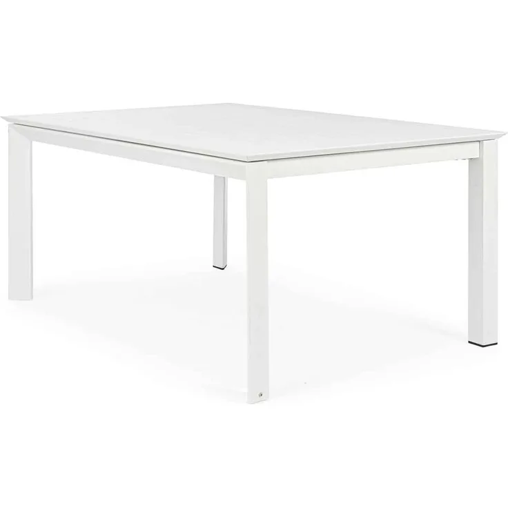 Gartentisch Ronoko aus Aluminium, modern mit Ausziehfunktion, Weiß, für 6–8 Personen