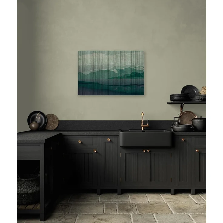Leinwandbild Landschaft Grün 90x60 DD120460 Keilrahmenbild Wandbild Berge – Bild 1