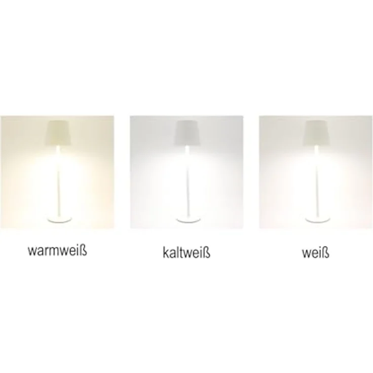 Idena 50124 Touch LED Tischlampe, dimmbar, 2 Höhen, USB-Anschluss, weiß – Bild 5